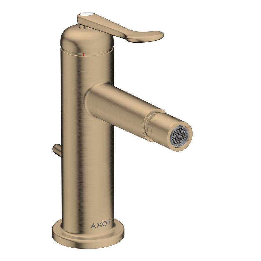 AXOR Archivio 1-hendel bidetkraan met op-up afvoer Brushed Bronze
