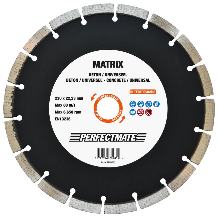 Matrix diamantzaagblad 125mm asgat 22.23mm