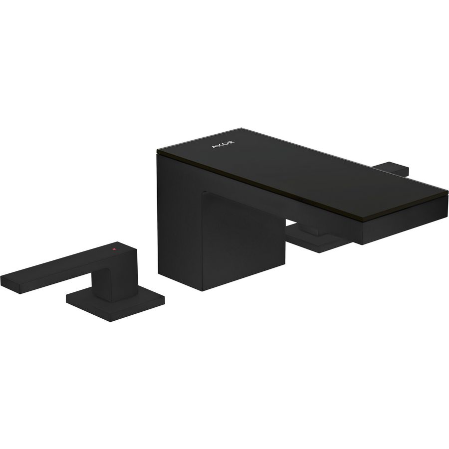 AXOR MyEdition 3-gats wastafelmengkraan 70 en afvoerplug mat zwart/zwart glas