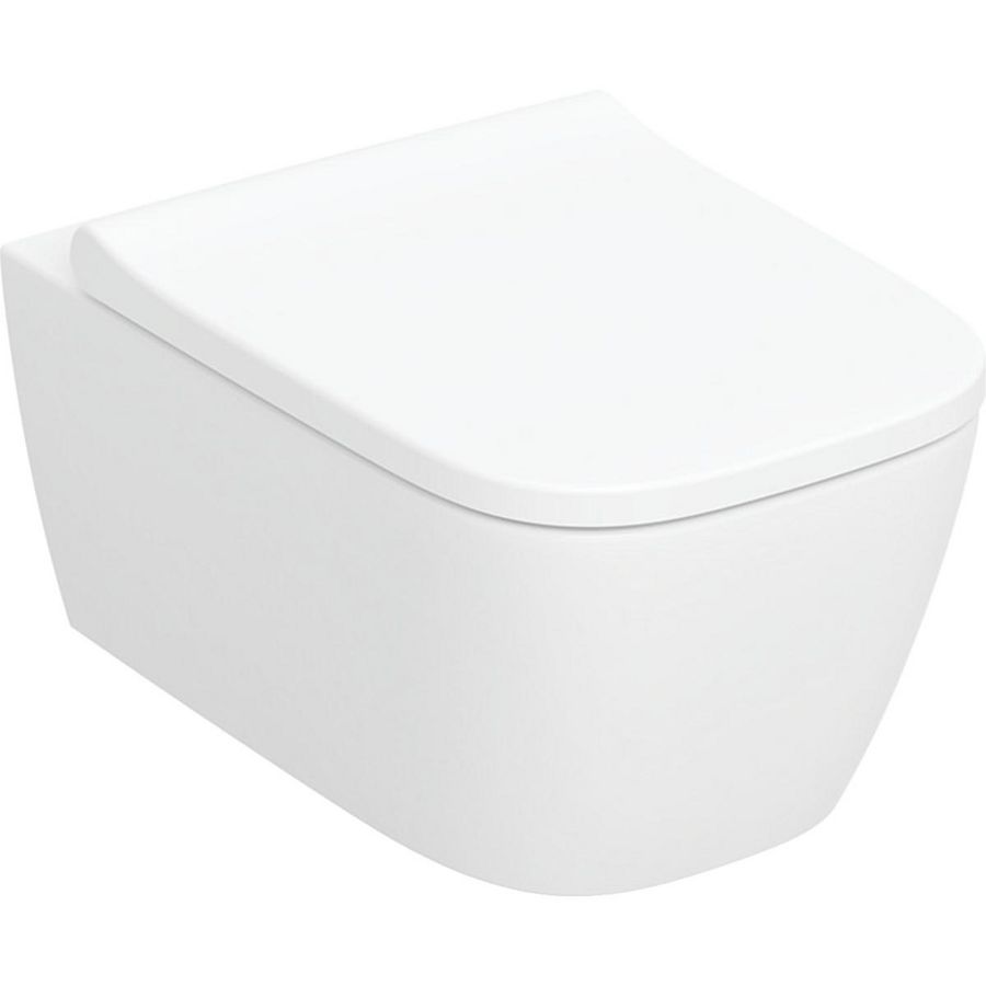 Wandcloset combipack iCon diepspoel hoekig gesloten vorm TurboFlush 530mm wit incl. softclose zitting