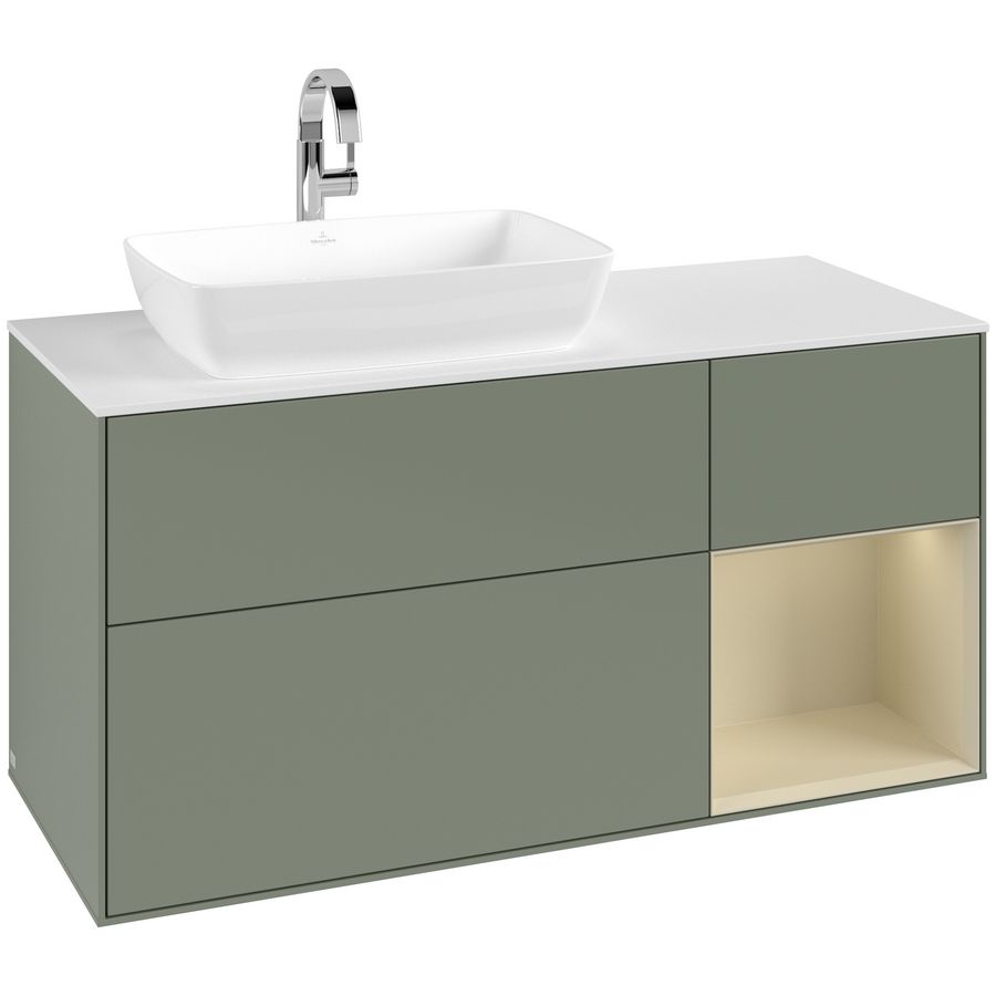 Wastafelonderkast Finion 1200x603x501mm Olive Matt Lacquer F811HJGM