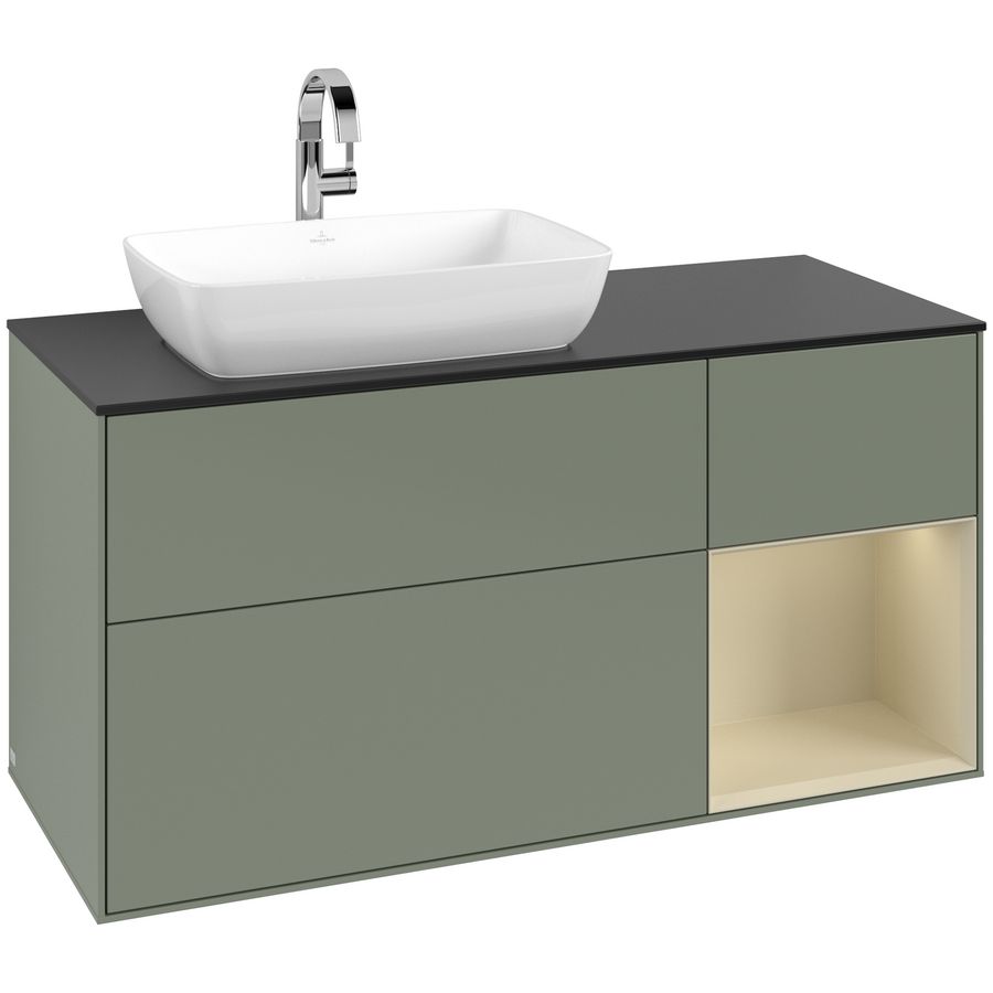 Wastafelonderkast Finion 1200x603x501mm Olive Matt Lacquer F812HJGM