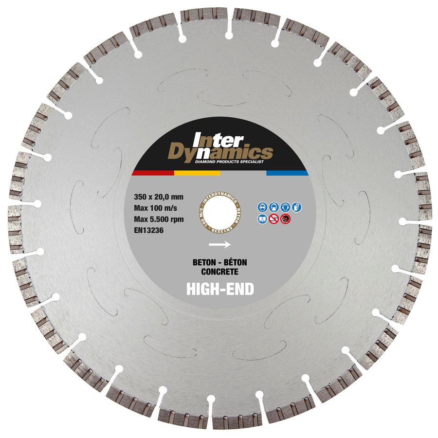 Beton High-End diamantzaagblad 230mm asgat 22.23mm