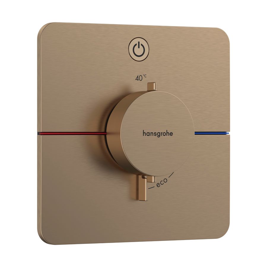 ShowerSelect Comfort Q thermostaat afbouwdeel tbv inbouw voor 1 functie Brushed Bronze