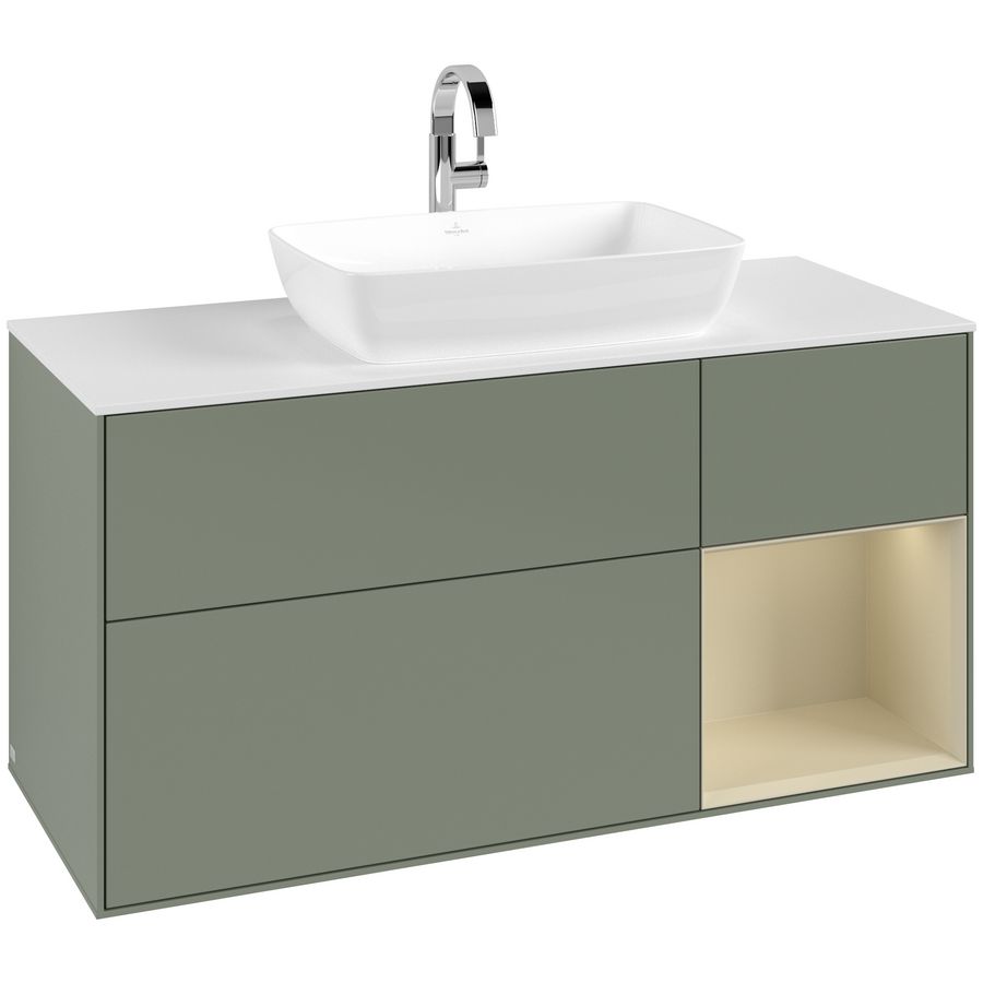 Wastafelonderkast Finion 1200x603x501mm Olive Matt Lacquer F831HJGM