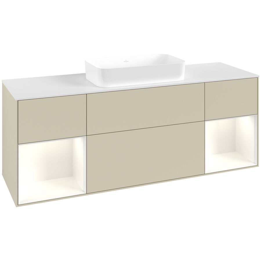 Wastafelonderkast Finion 1600x603x501mm S.Grey Matt Lacquer F741GFHJ