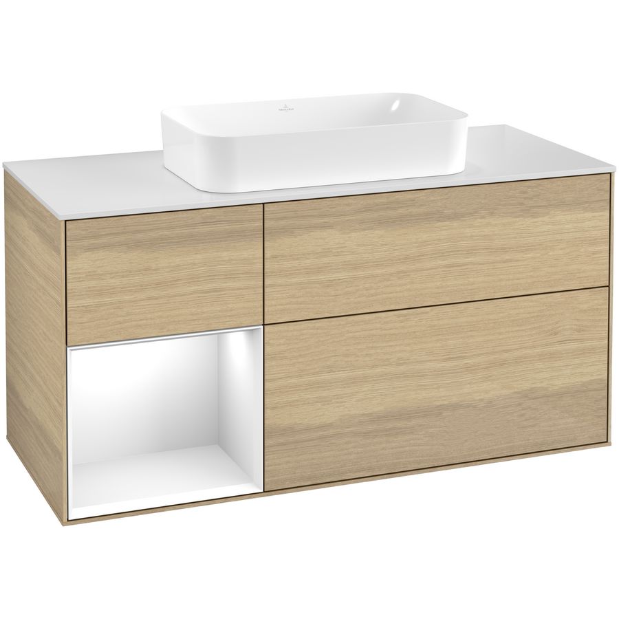 Wastafelonderkast Finion 1200x603x501mm Oak Veneer G701GFPC