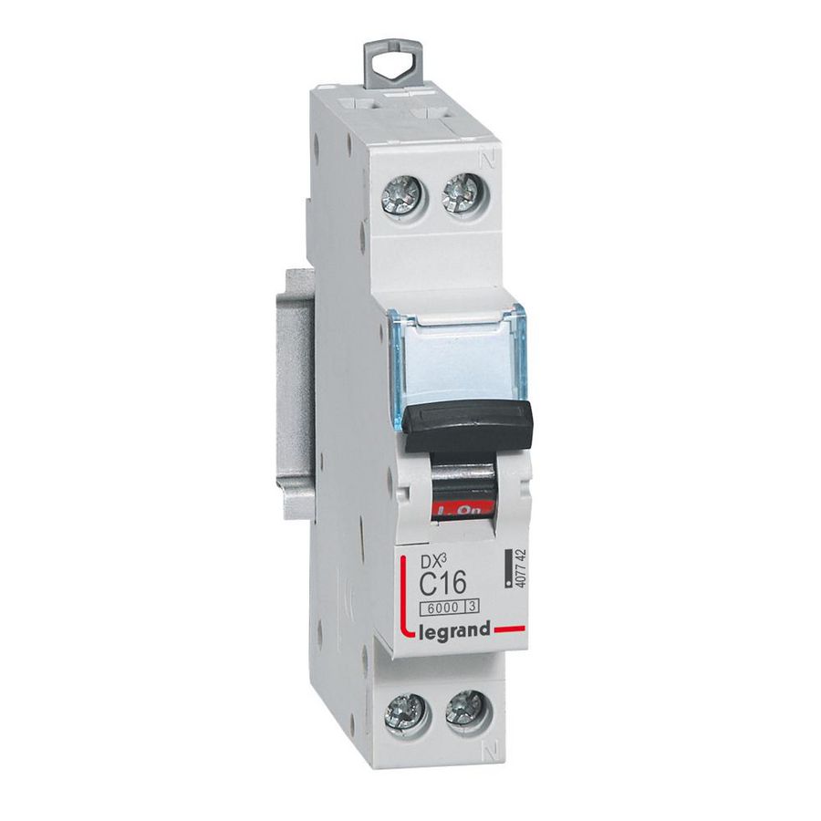 Installatieautomaat MCB DX³ 1-polig + Nul C-karakteristiek 16A 6000A VVE=10