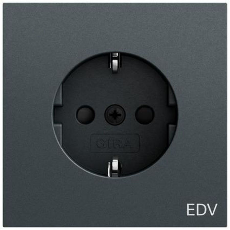 wandcontactdoos met randaarde opdr.EDV + Safety Plus System 70 antracit(gel.)