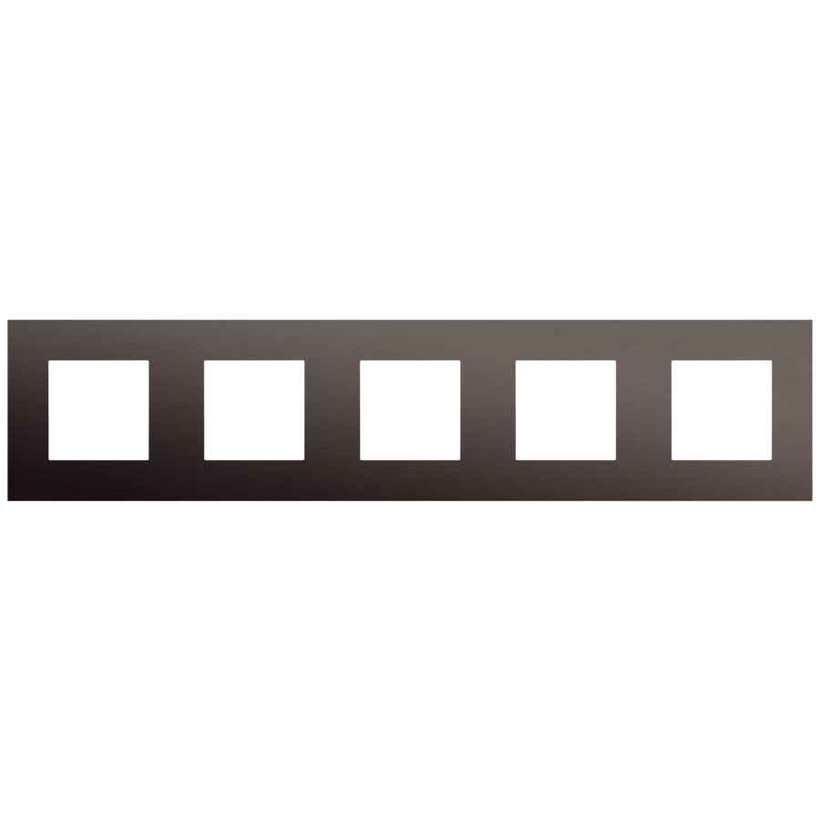 5-voudige afdekplaat 71mm centerafstand Niko Pure alu ganache bru