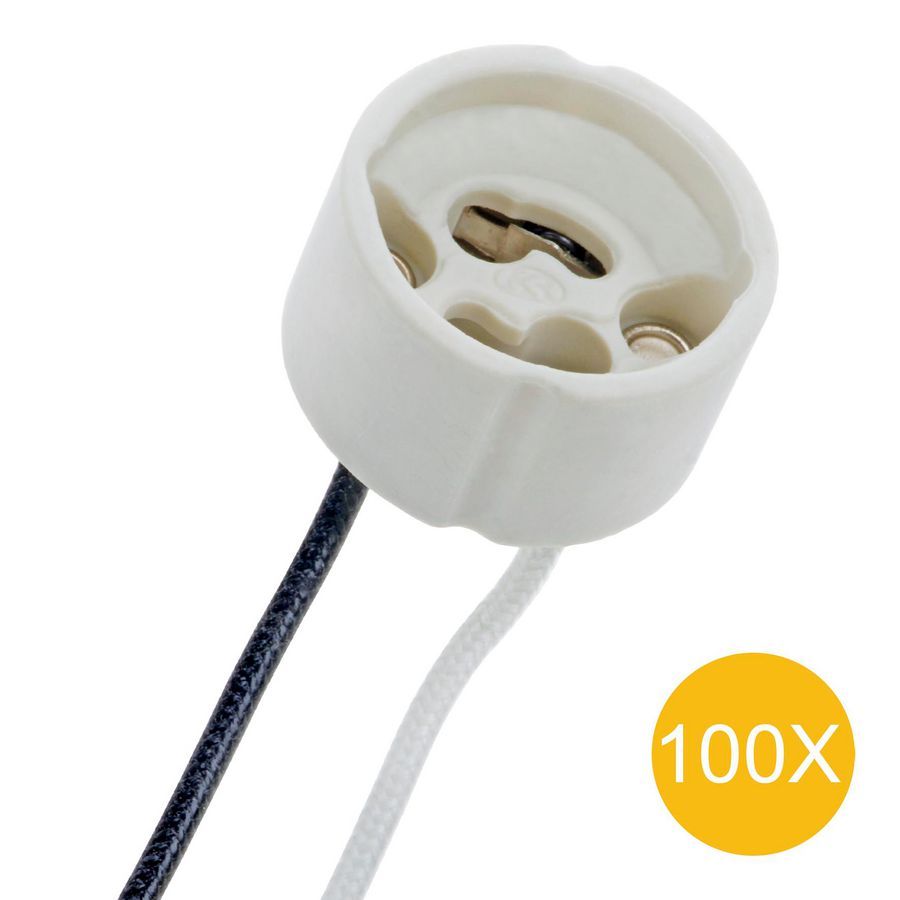 Doos a 100st. Lampfitting GU10 keramiek lamphouder 250V 100W