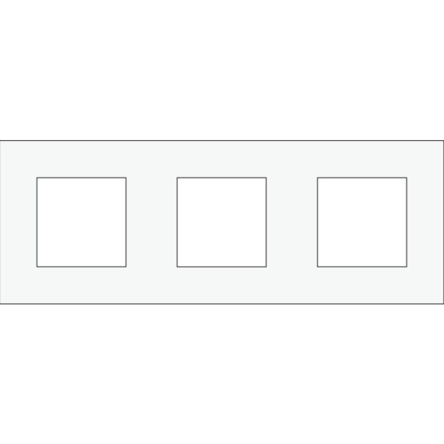 3-Voudige afdekplaat 71mm centerafst. Pure liq. snowwhi