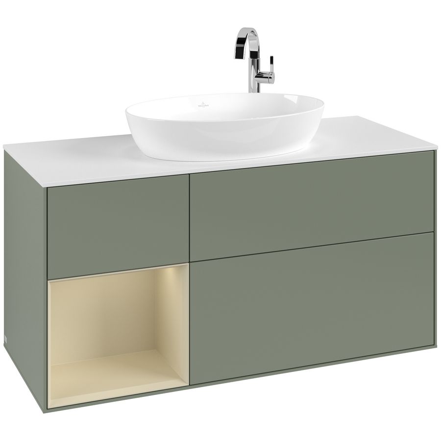 Wastafelonderkast Finion 1200x603x501mm Olive Matt Lacquer F941HJGM