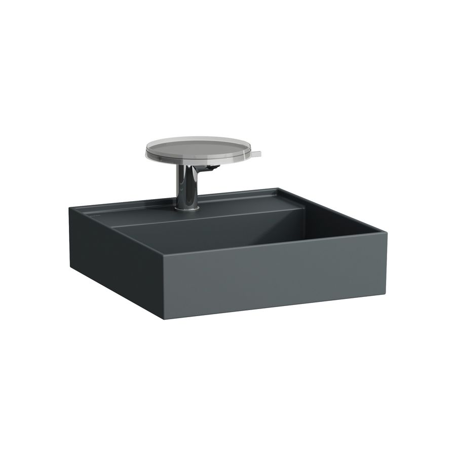 Fontein Saphirkeramik 460X460 -Kraangat -Overloop mat grafie