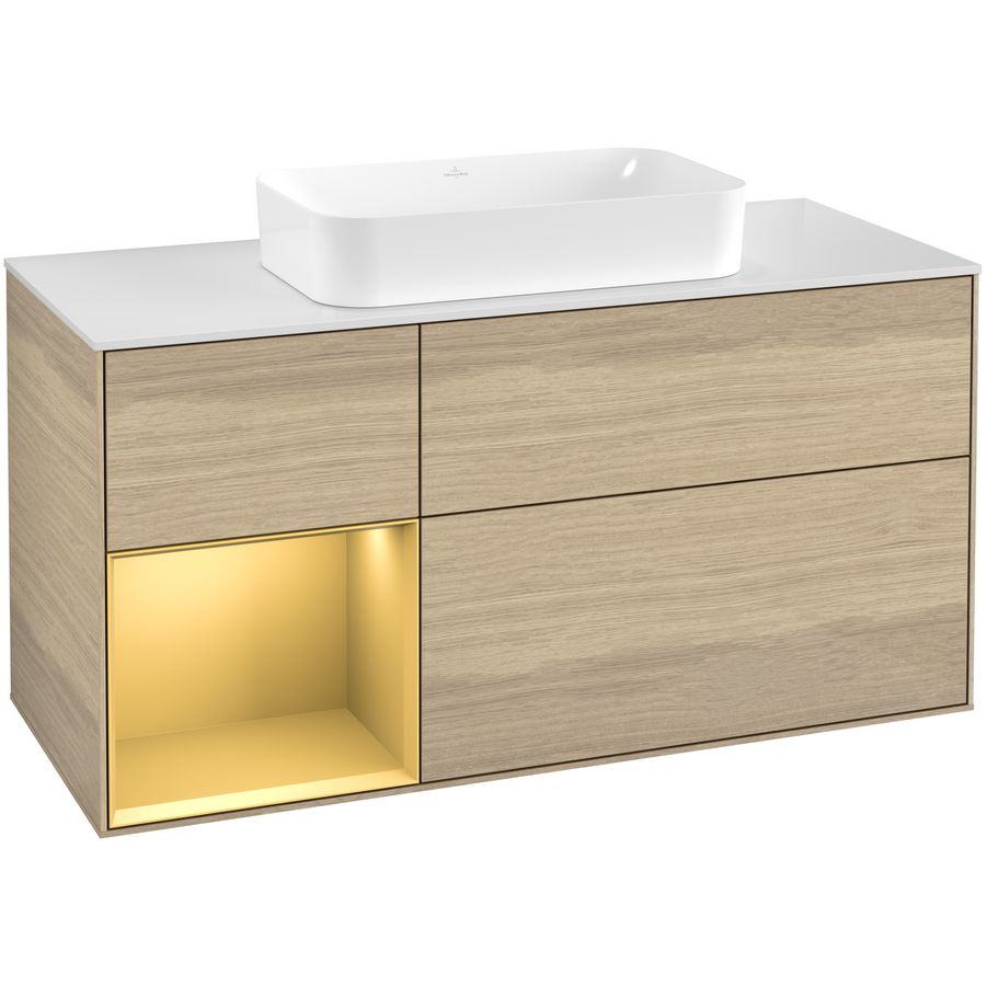 Wastafelonderkast Finion 1200x603x501mm Oak Veneer G701HFPC