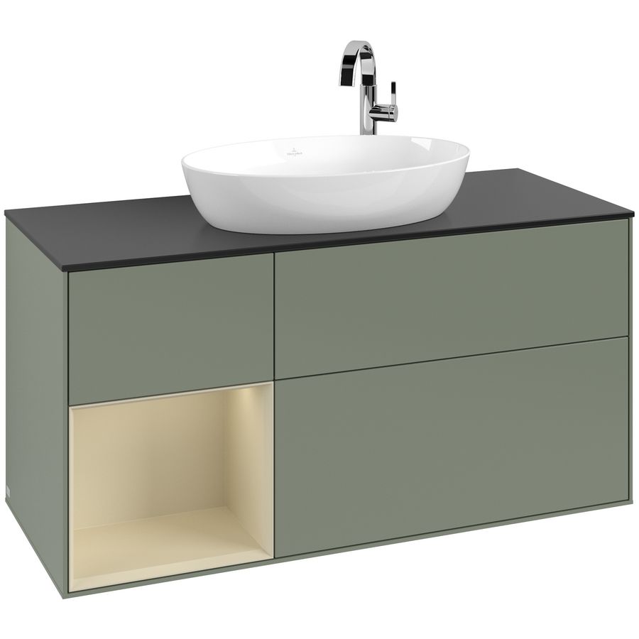 Wastafelonderkast Finion 1200x603x501mm Olive Matt Lacquer F942HJGM