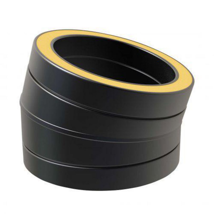 DW Ø125mm Bocht 15° zwart
