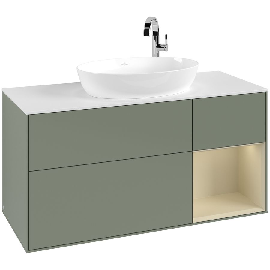 Wastafelonderkast Finion 1200x603x501mm Olive Matt Lacquer F951HJGM