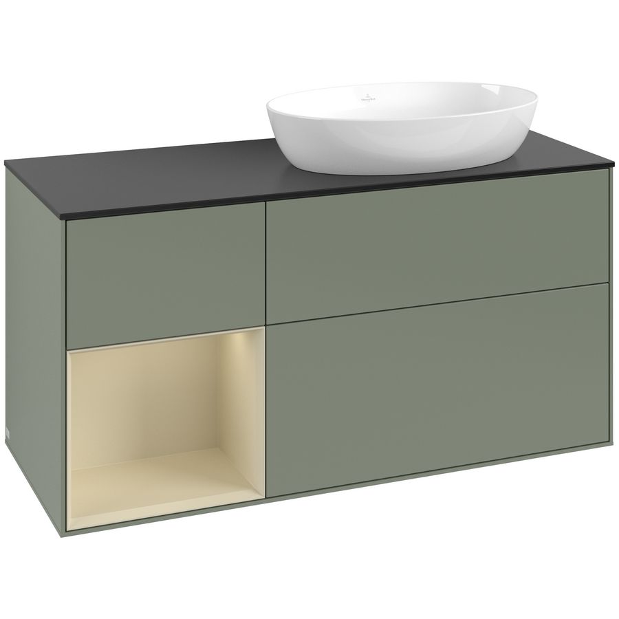 Wastafelonderkast Finion 1200x603x501mm Olive Matt Lacquer FA42HJGM