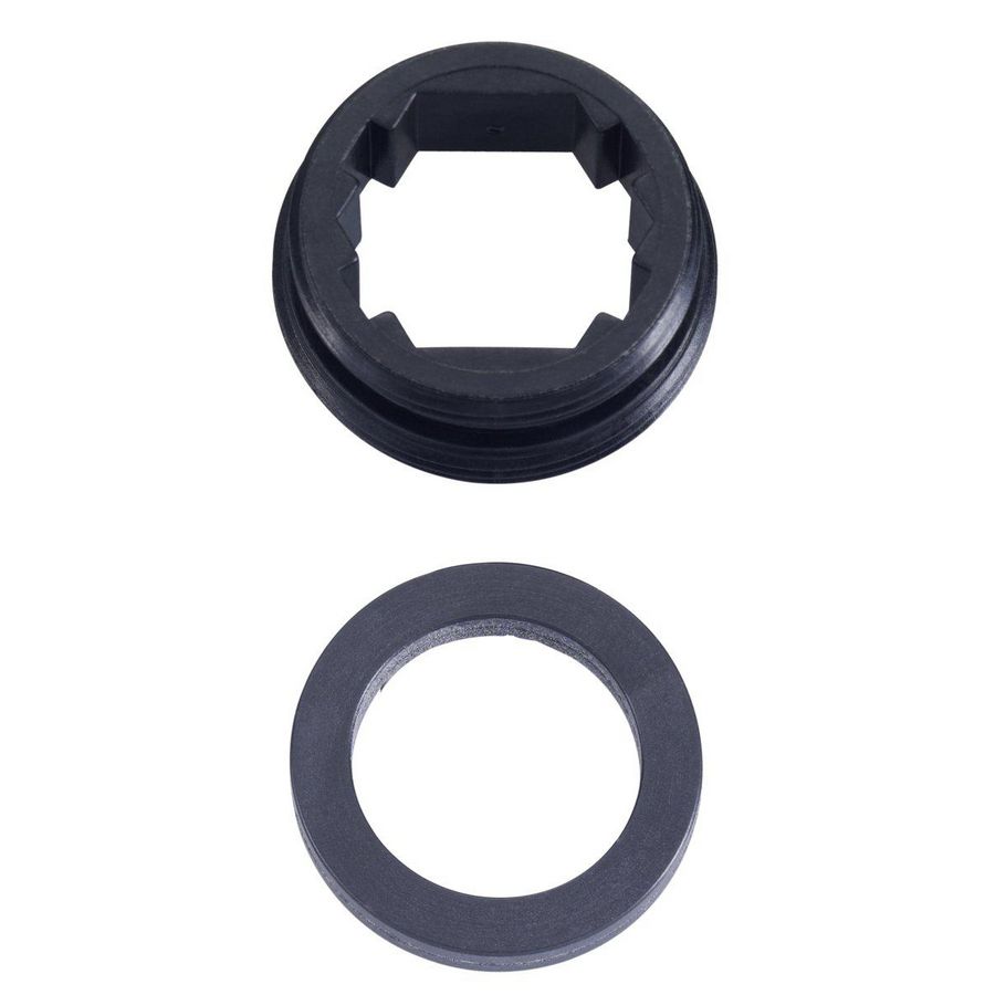 Verloopnippel kunststof zwart met rubber pakking M22X1XM24X1