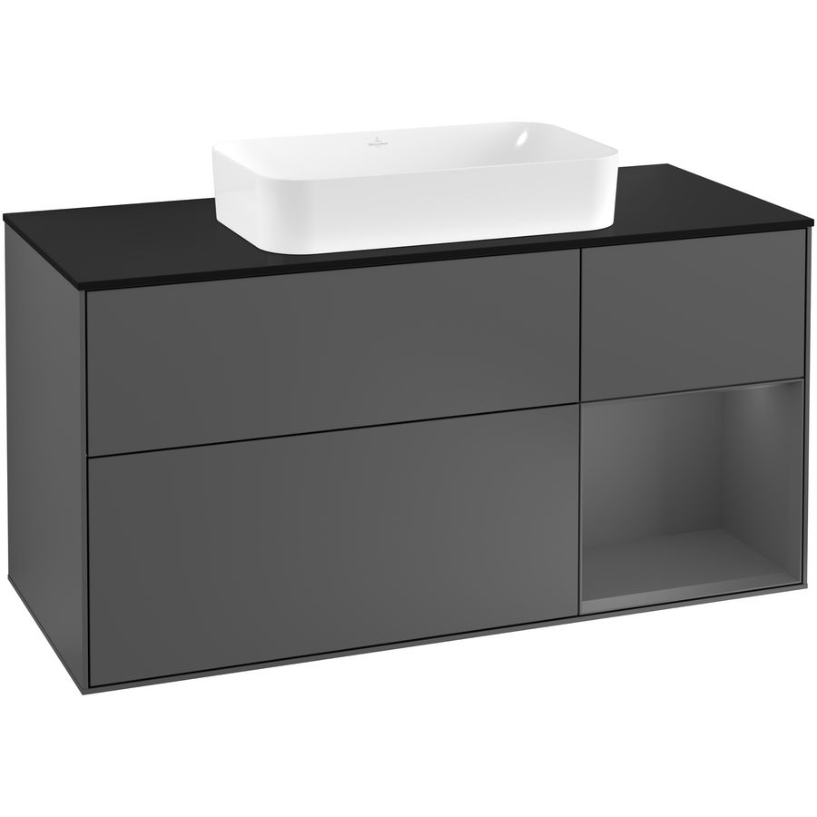 Wastafelonderkast Finion 1200x603x501mm Antr. Matt Lacquer G302GKGK
