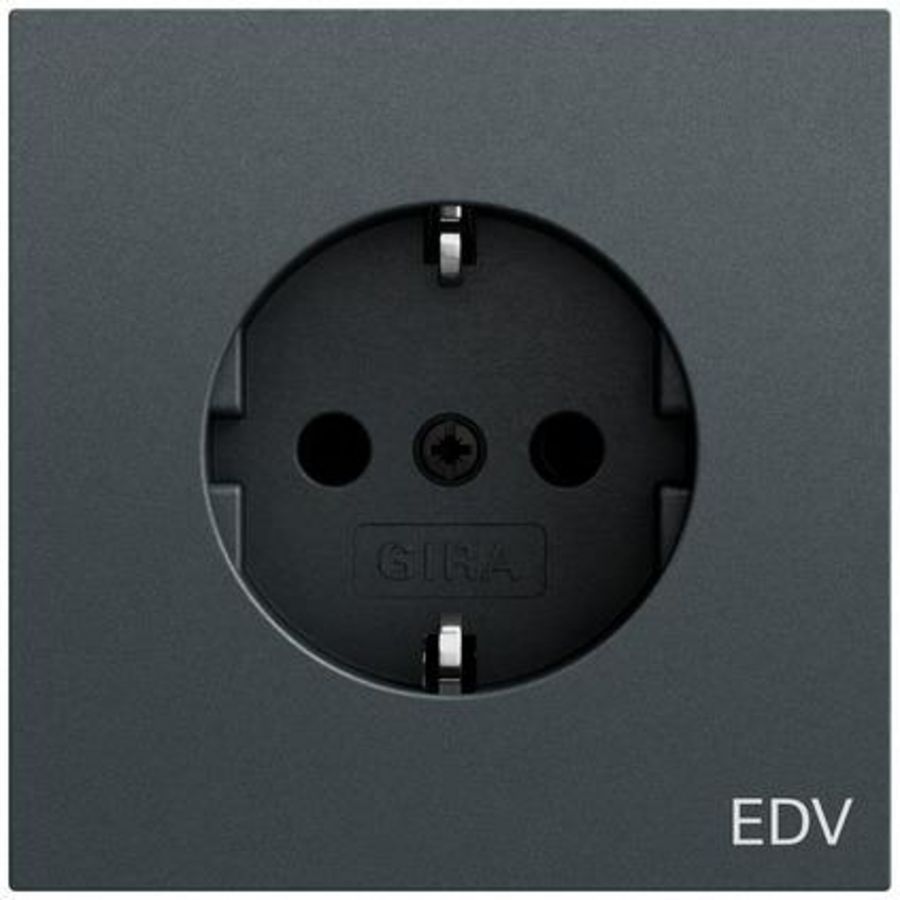wandcontactdoos met randaarde opdr.EDV System 70 antracit(gel.)