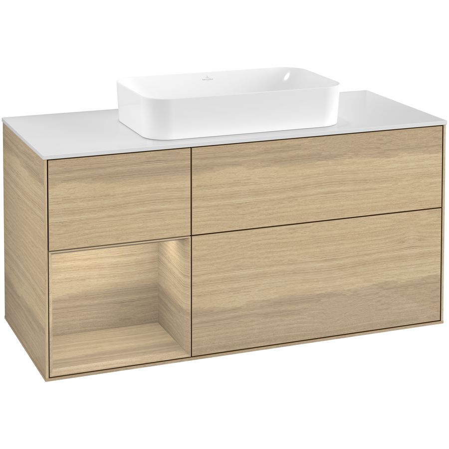 Wastafelonderkast Finion 1200x603x501mm Oak Veneer G701PCPC