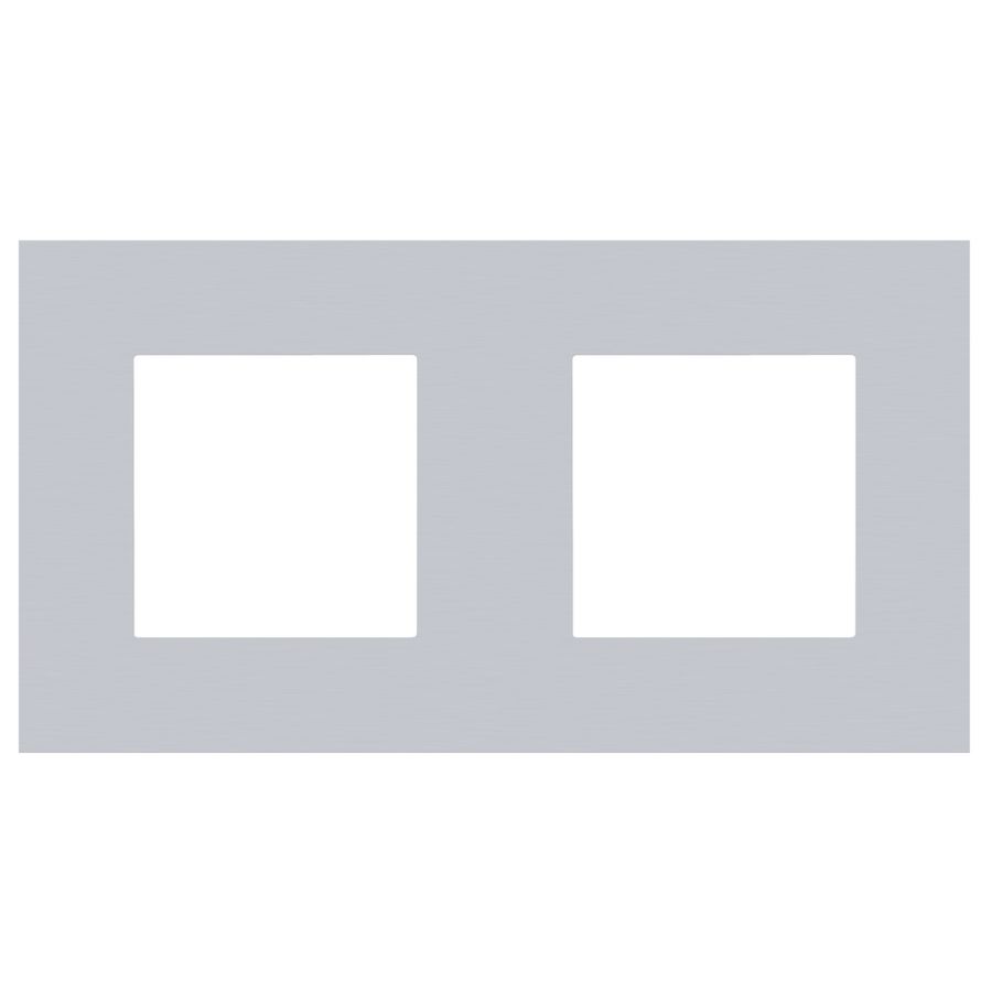 2-voudige afdekplaat hoh 71mm Pure alu grey