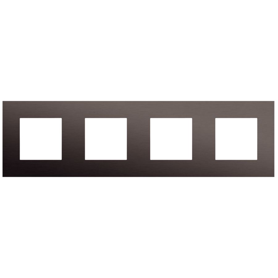 4-voudige afdekplaat 71mm centerafstand Niko Pure alu ganache bru