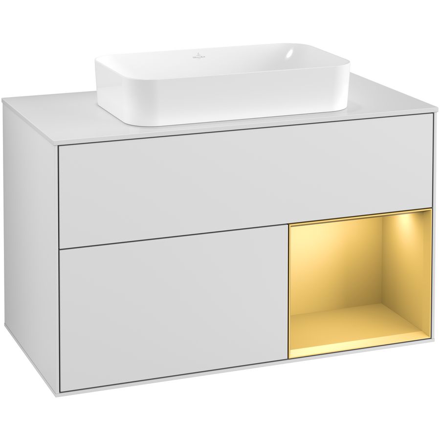 Wastafelonderkast Finion 1000x603x501mm White Matt Lacquer G251HFMT
