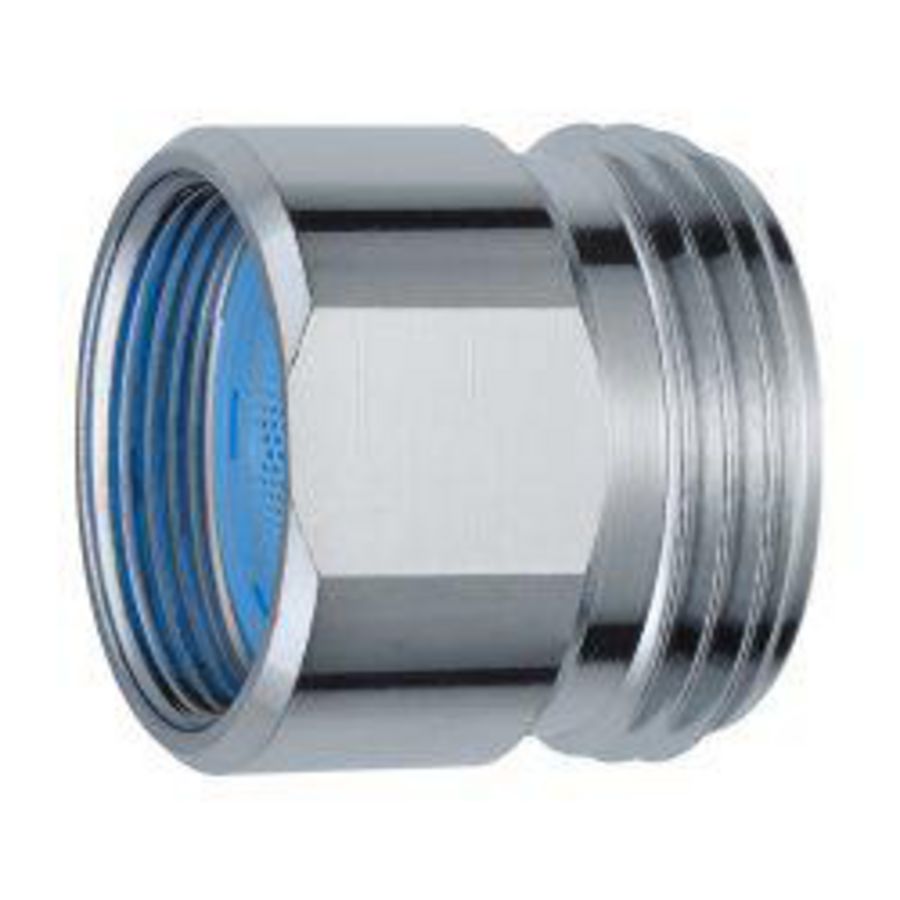Verloopnippel met Straalr. messing verchr IG M22X1XAG 3/4