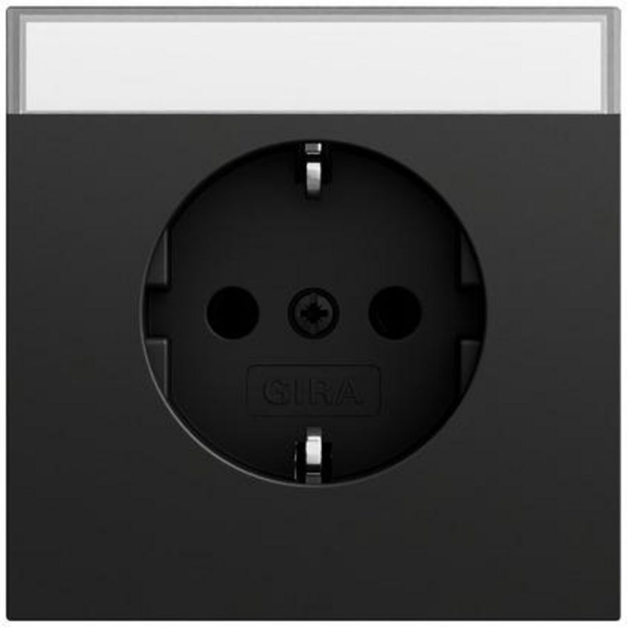 wandcontactdoos met randaarde TK System 70 zwart m(gel.)