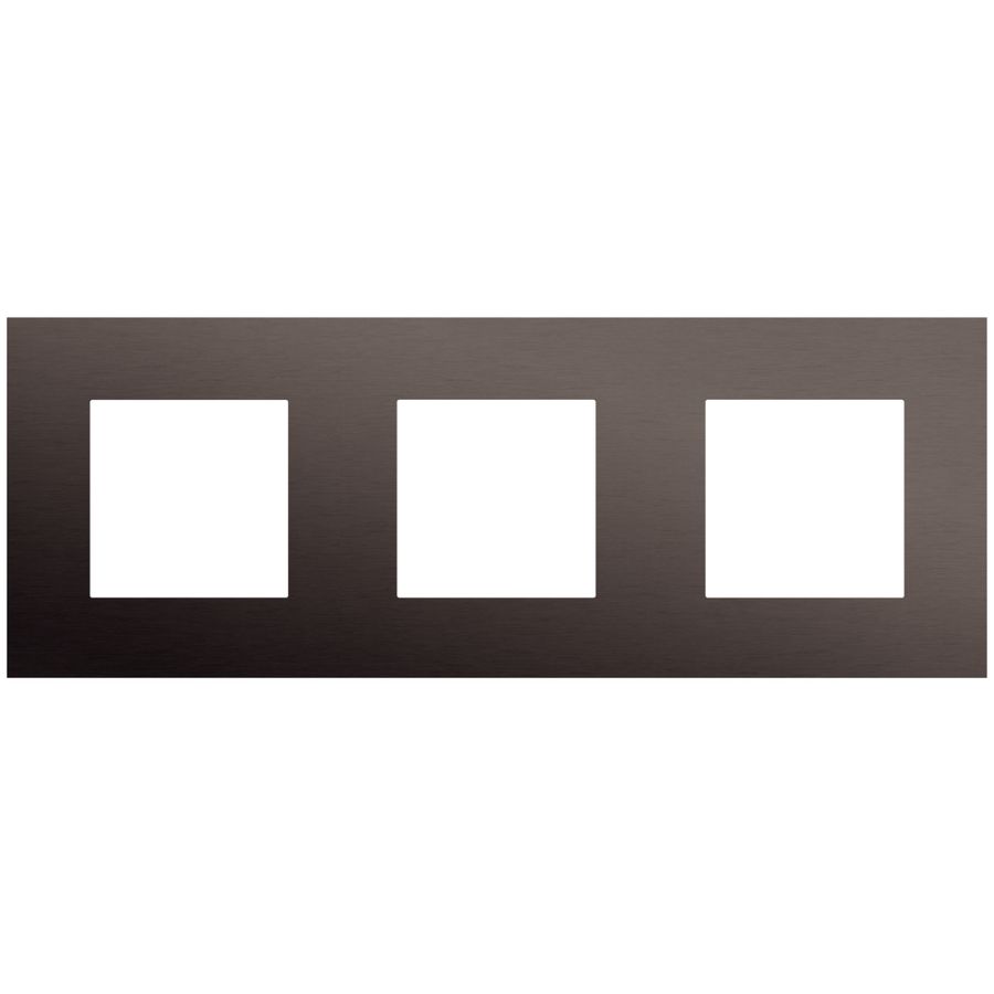 3-voudige afdekplaat 71mm centerafstand Niko Pure alu ganache brushed
