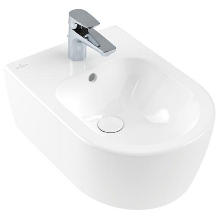 Avento bidet 370x530mm wit alpin met overloop