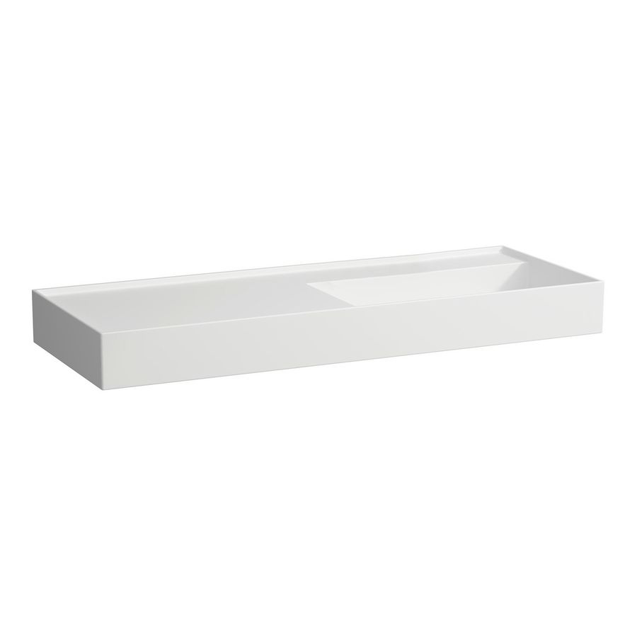 Wastafel afleg links met verborgen afvoer Wit mat H8133337571121