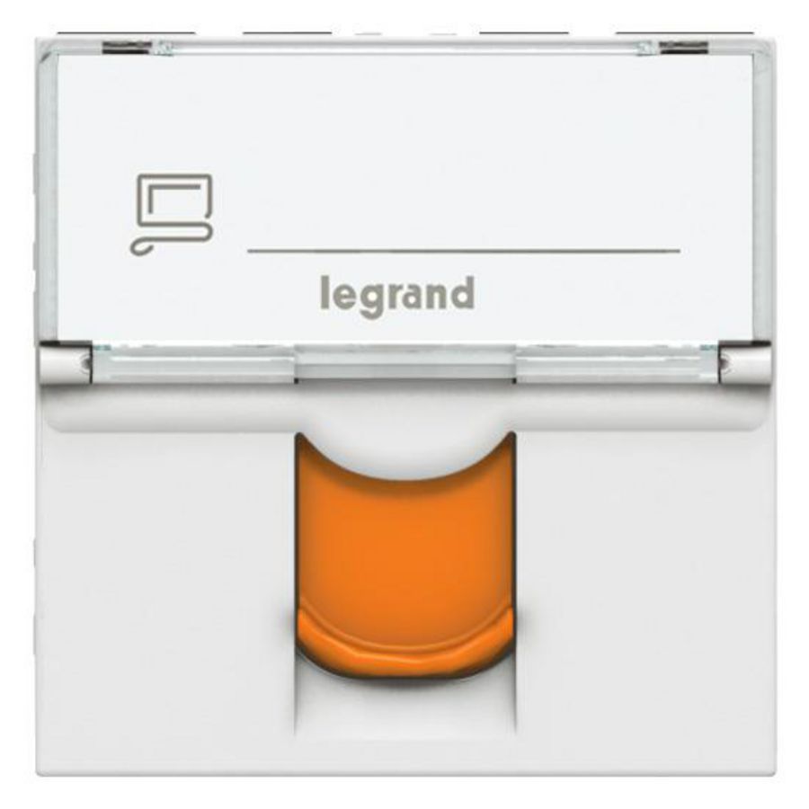 Aansluiting UTP Mosaic RJ45 STP Cat. 6A 2 mod. oranje LCS3