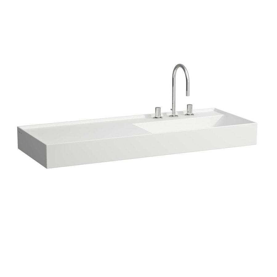 Wastafel afleg links met verborgen afvoer Wit mat H8133337571111