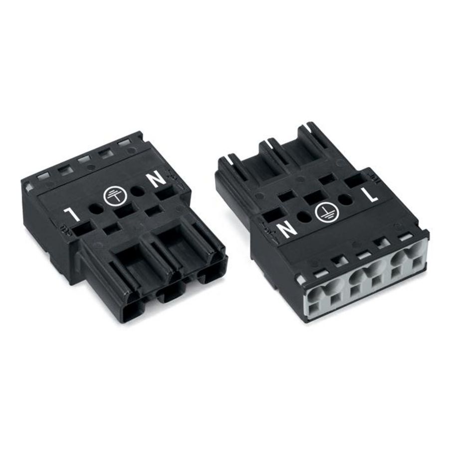 Male 3-polig Cod. A zwart 770-213