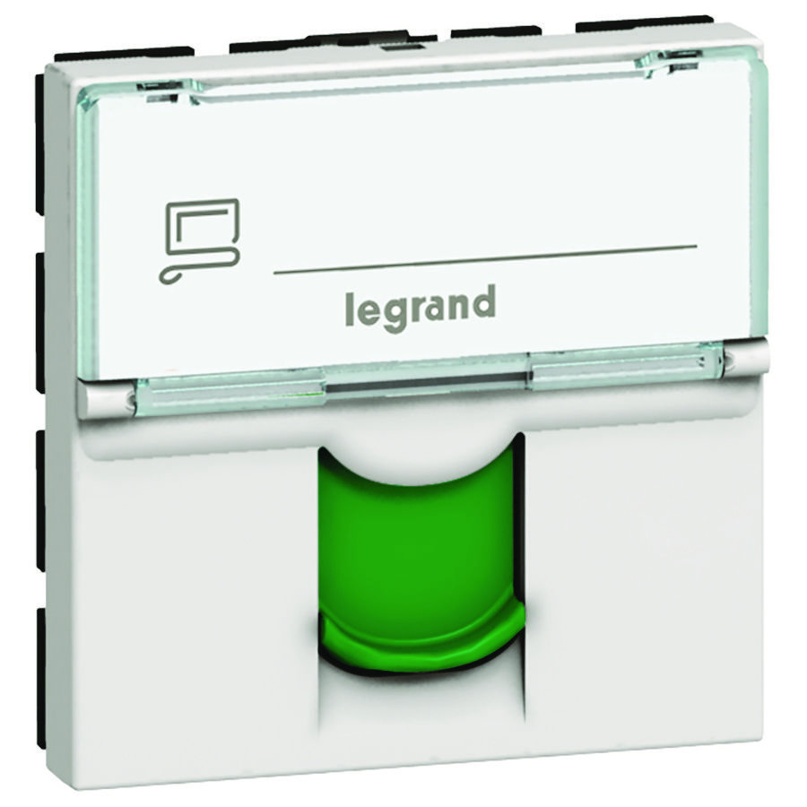 Aansluiting UTP Mosaic RJ45 STP Cat. 6A 2 modulen groen LCS3