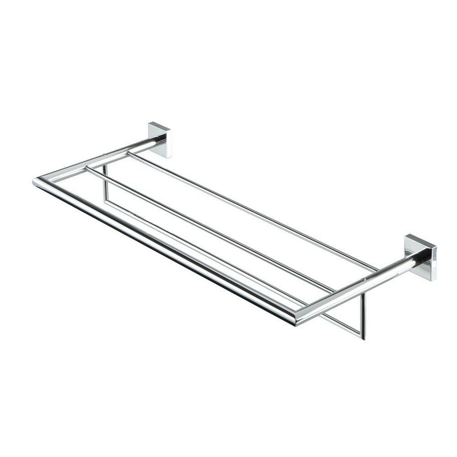 Handdoekplateau 600mm chroom met handdoekrek NELIO