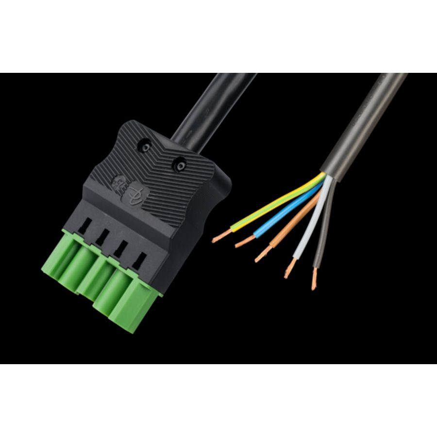 Aansluitsnoer male 5-polig 2,5mm² 1000cm groen Eca (AC166 ALCGS/525 1000)