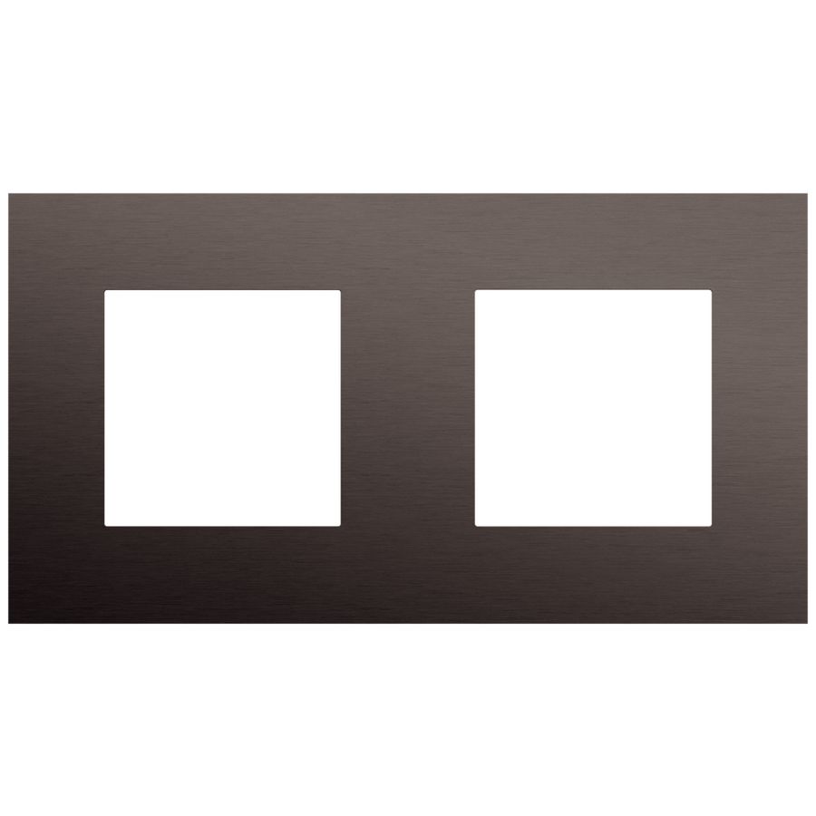 2-voudige afdekplaat met 71mm centerafstand Niko Pure alu ganache