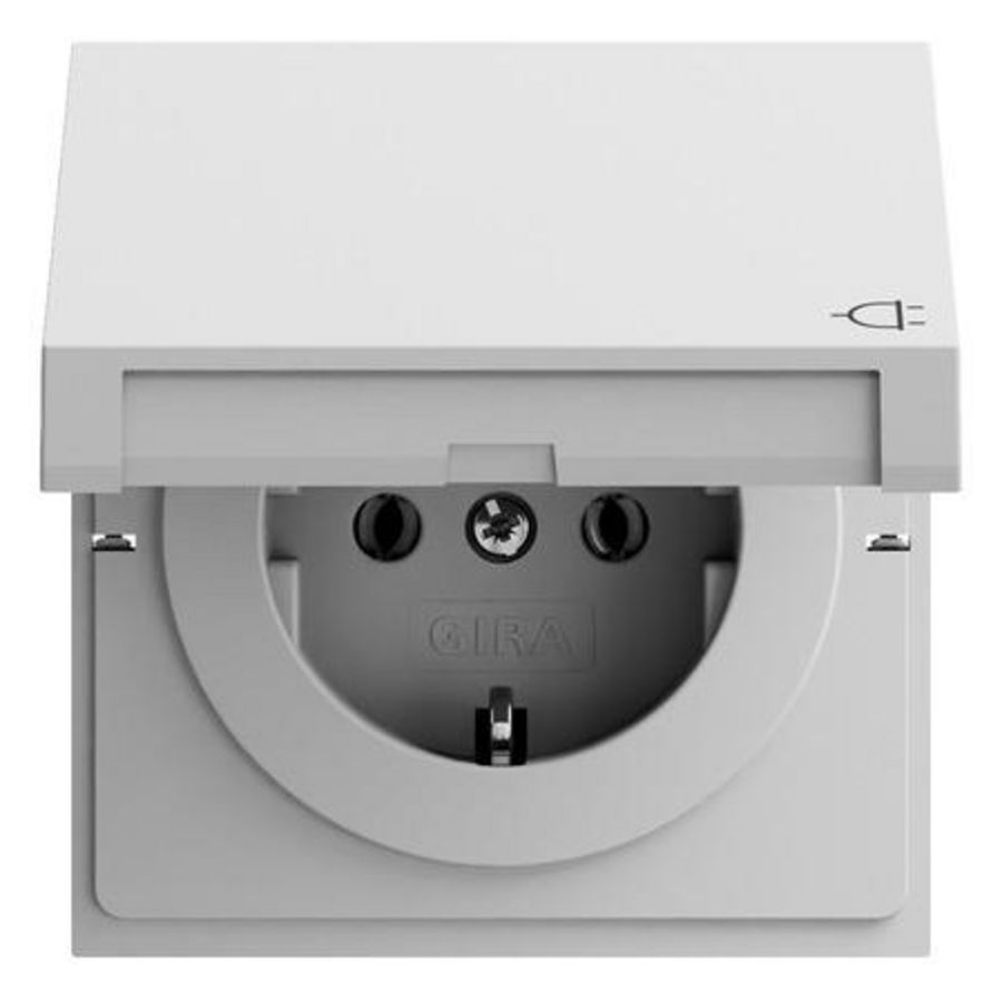 wandcontactdoos met randaarde KD System 70 gris m(gel.)
