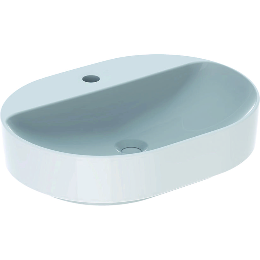 VariForm Opzetwastafel ellips 60x45cm met kraangat zonder overloop wit