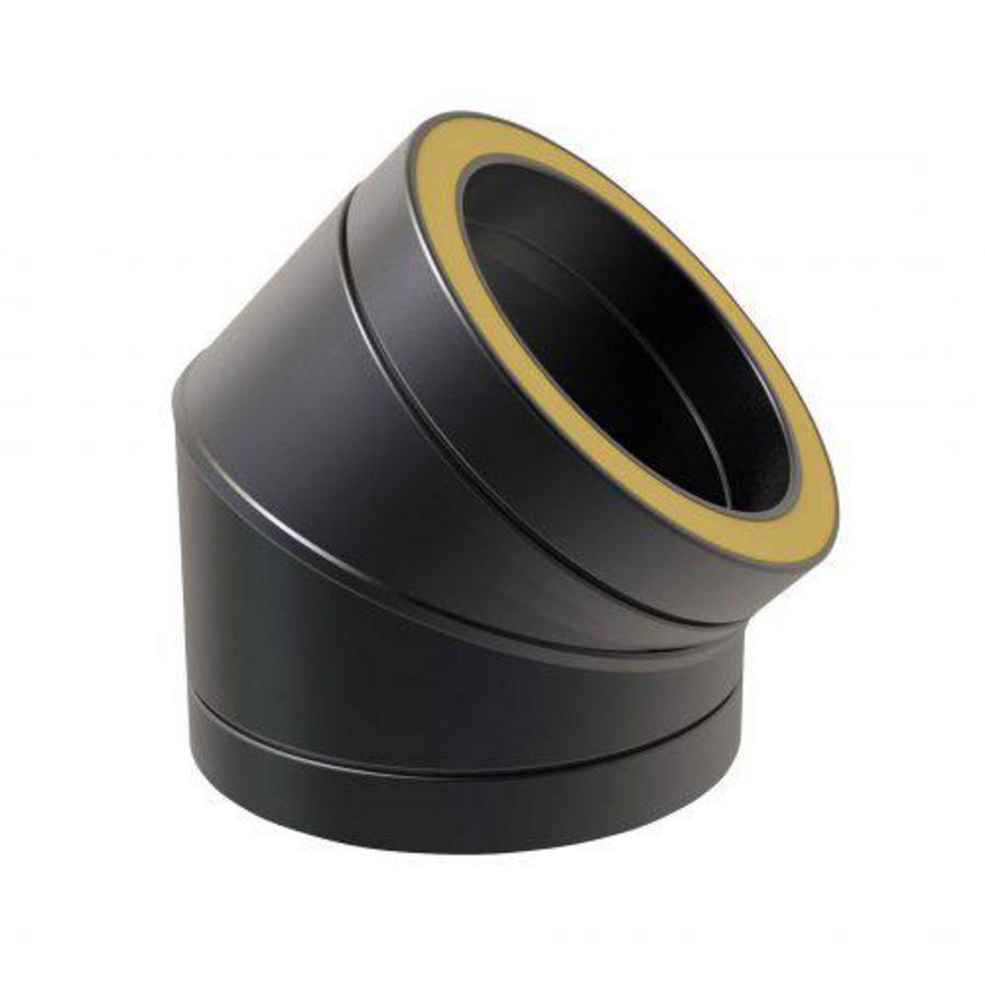 DW Ø125mm Bocht 45° zwart