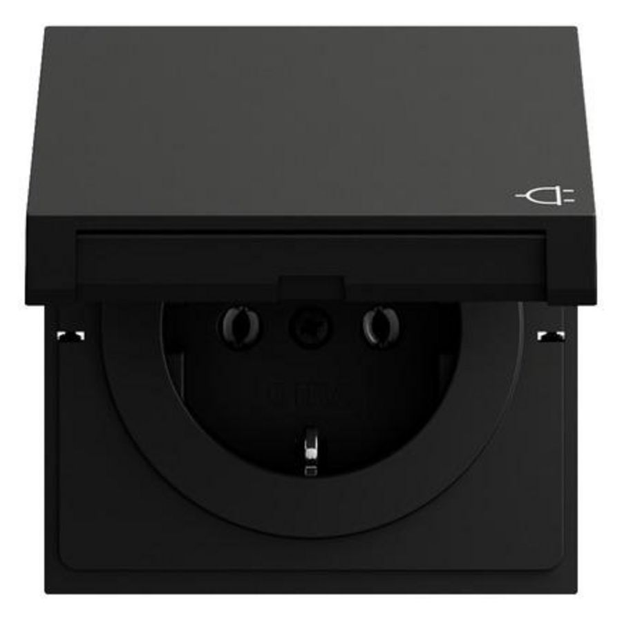 wandcontactdoos met randaarde KD System 70 zwart m(gel.)
