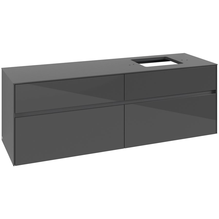 Wastafelonderkast Collaro 1600x548x500mm Glossy Grey C13600FP