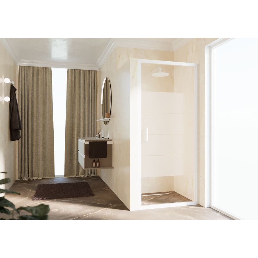 Draaideur Zep 2.0 96 verst.96-102cm strip motief wit mat