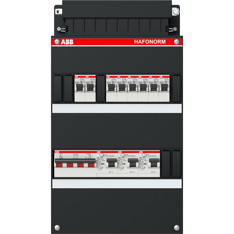 Installatiekast 8x achter 3x 30mA + HS 3-f