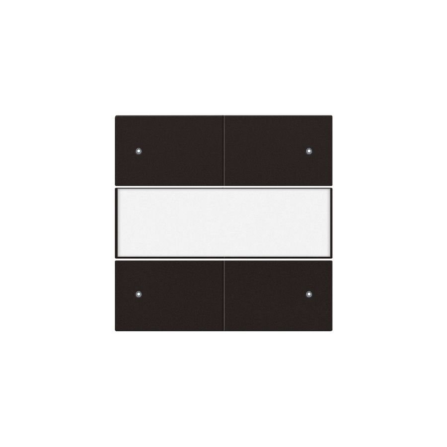 Afwerkingsset 4-voudige pot.vrij knop 24V Led/tekst d.brown